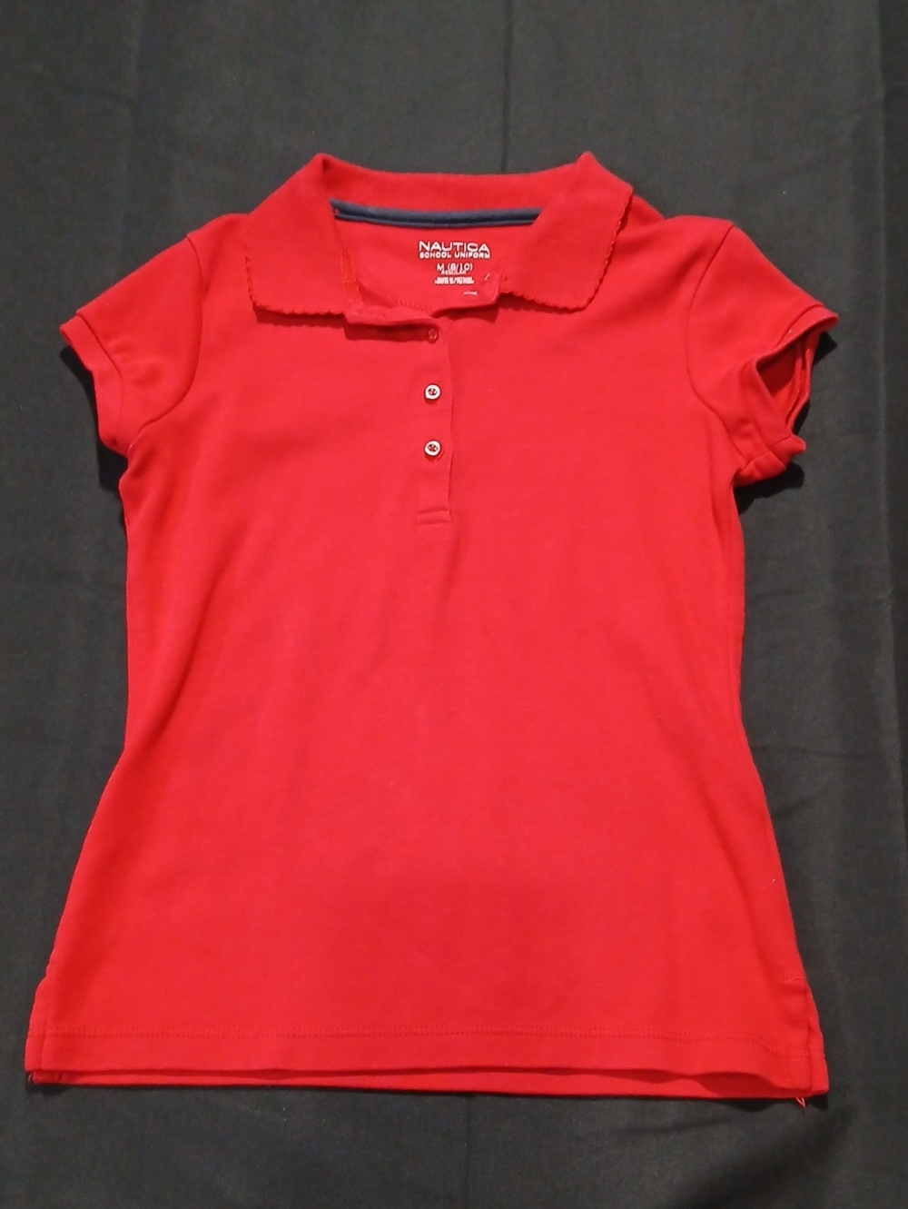 Nautica Red Girls' School Polo